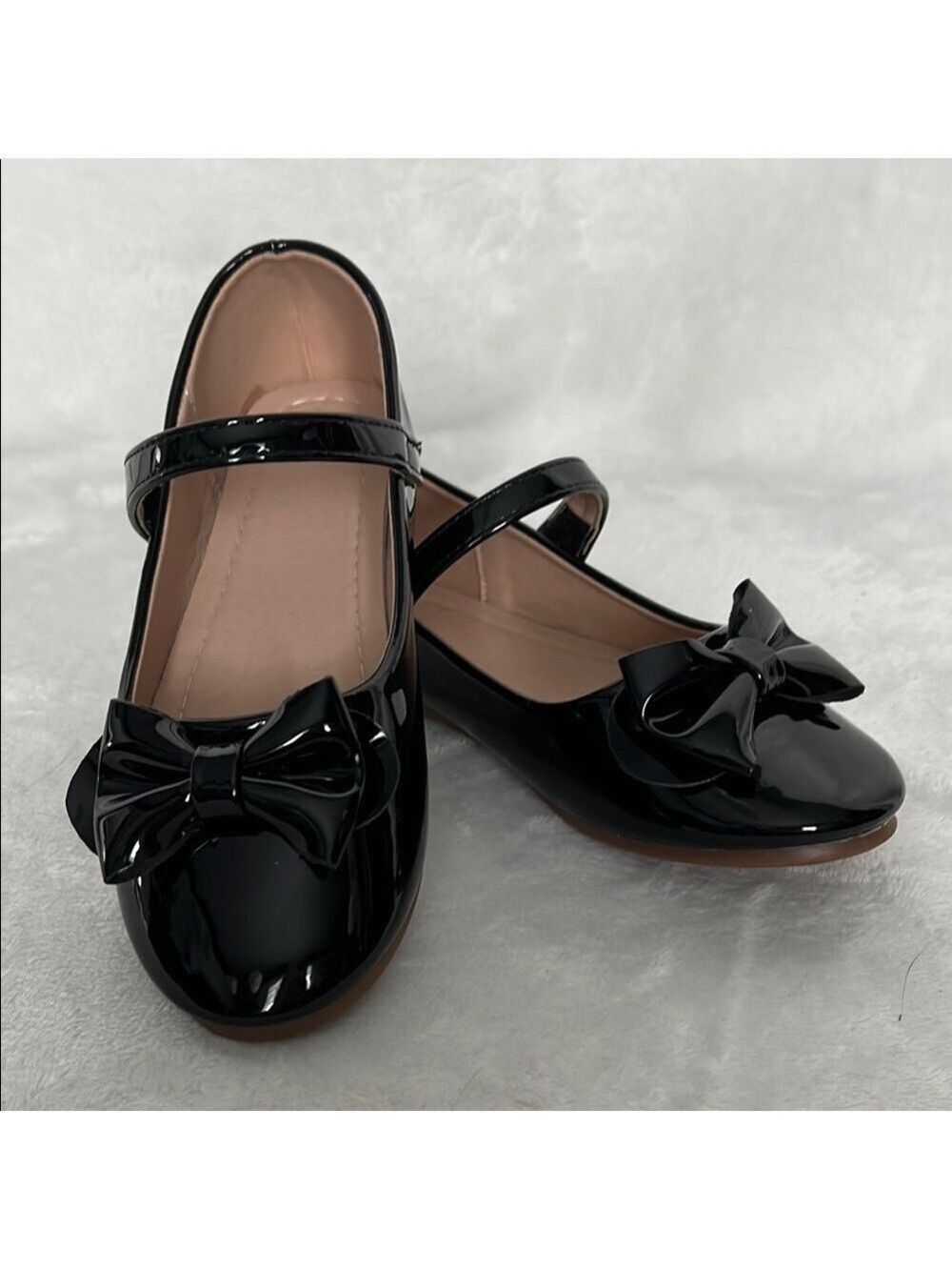 Black Patent Leather Kids Shoes with Bow